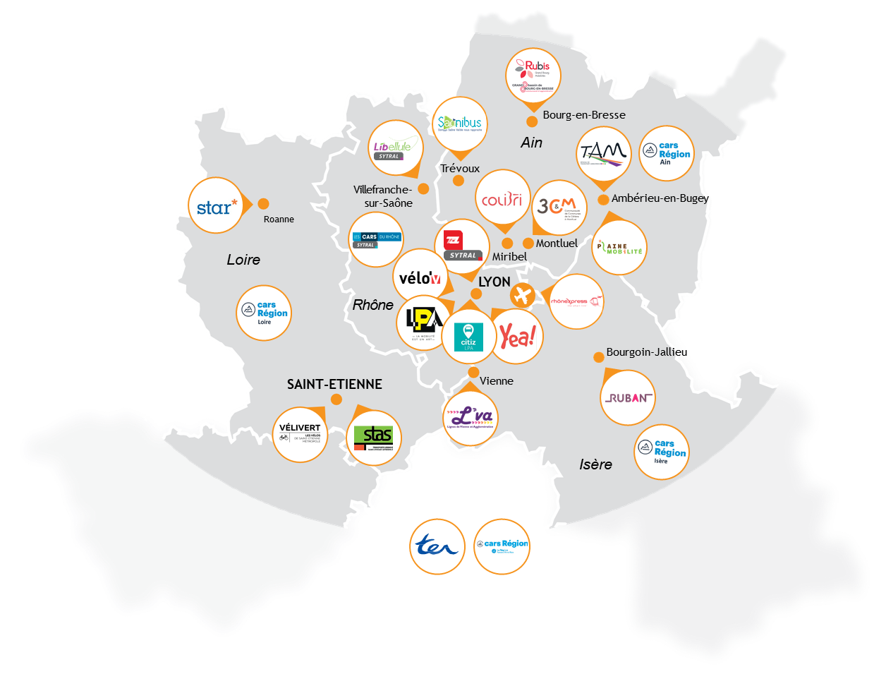 multitud' - Carte des services de mobilité