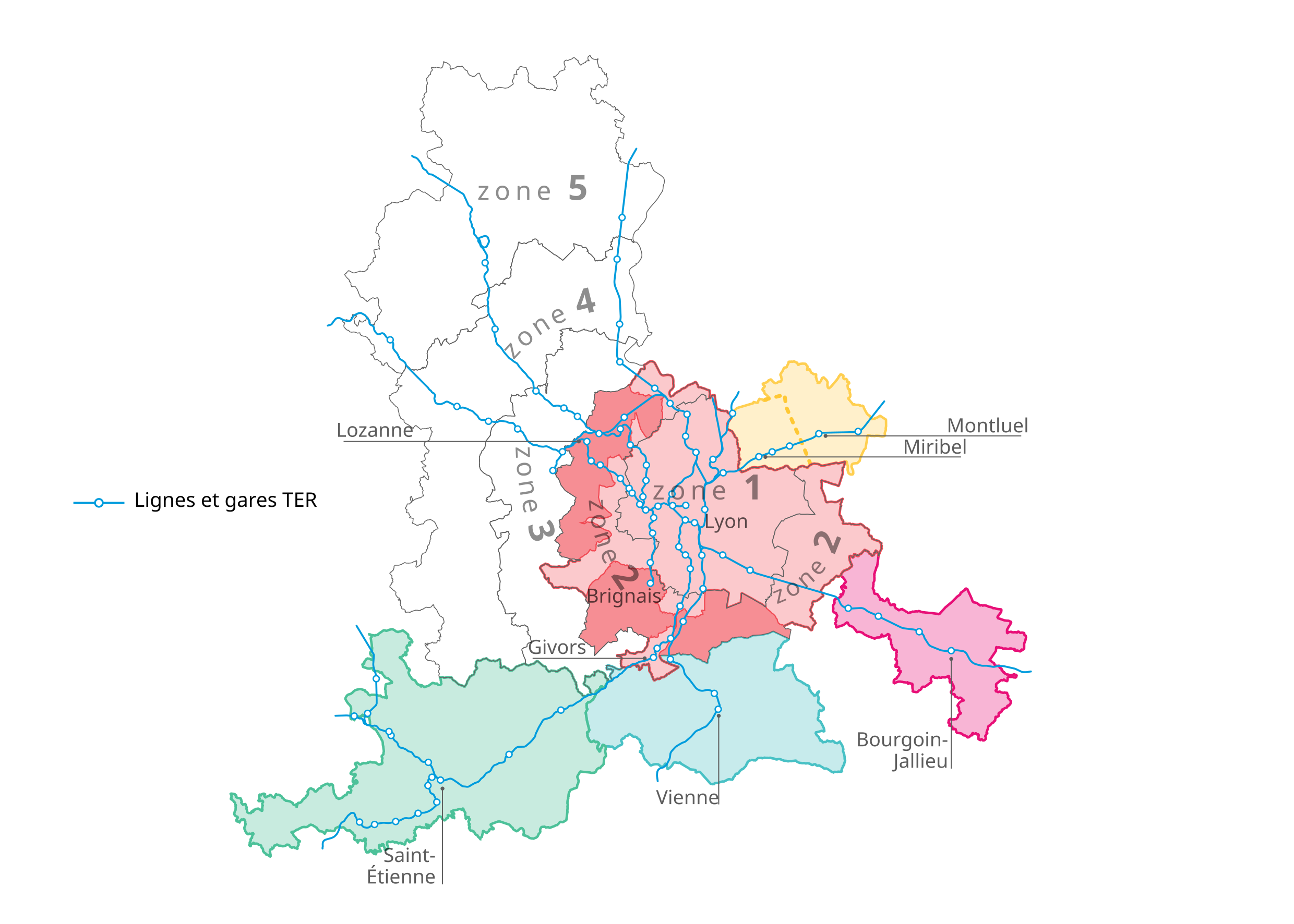 T-libr - Zones tarifaires disponibles au 4e trimestre 2025 avec indication des zones tarifaires TCL